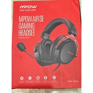 MPOW AIR SE Gaming Headset Surround Sound Noise Cancelling Mic‎ Black Red BH439A